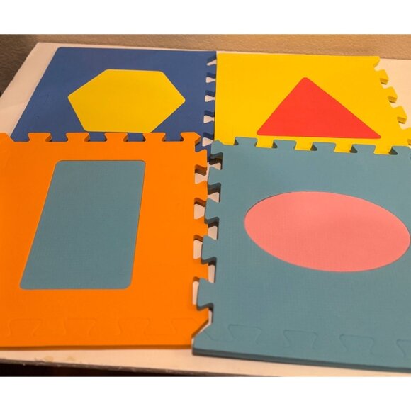 Foam Interlocking Play Mat With Geometric Shapes & Bright Colors For Kids - Picture 2 of 8